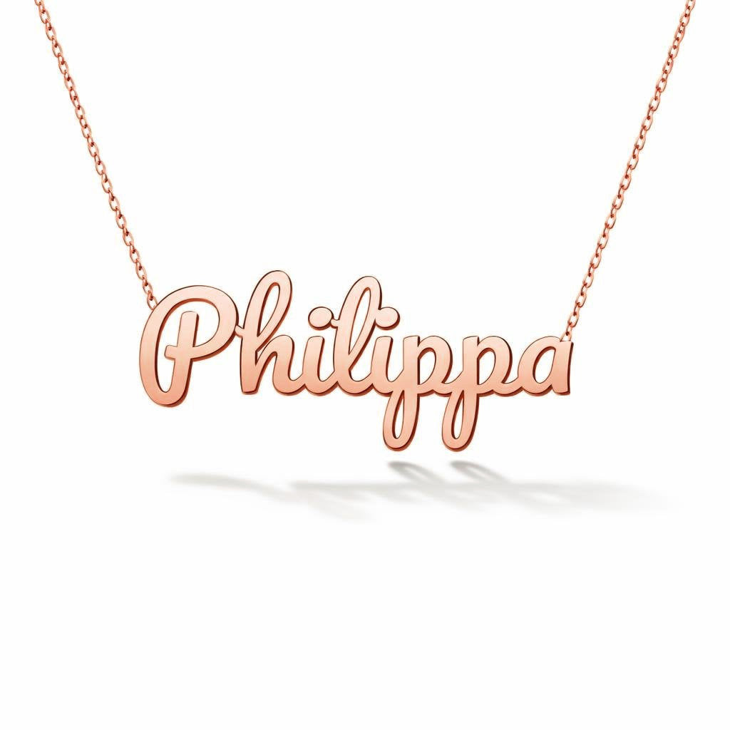Gold Name Necklace – Philippa | 14K Solid Gold