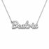 Beatrix name necklace in solid 14K White Gold, handmade in Los Angeles