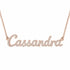 Cassandra name necklace in solid 14K Rose Gold, handmade in Los Angeles