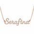 Serafina name necklace in solid 14K Rose Gold, handmade in Los Angeles