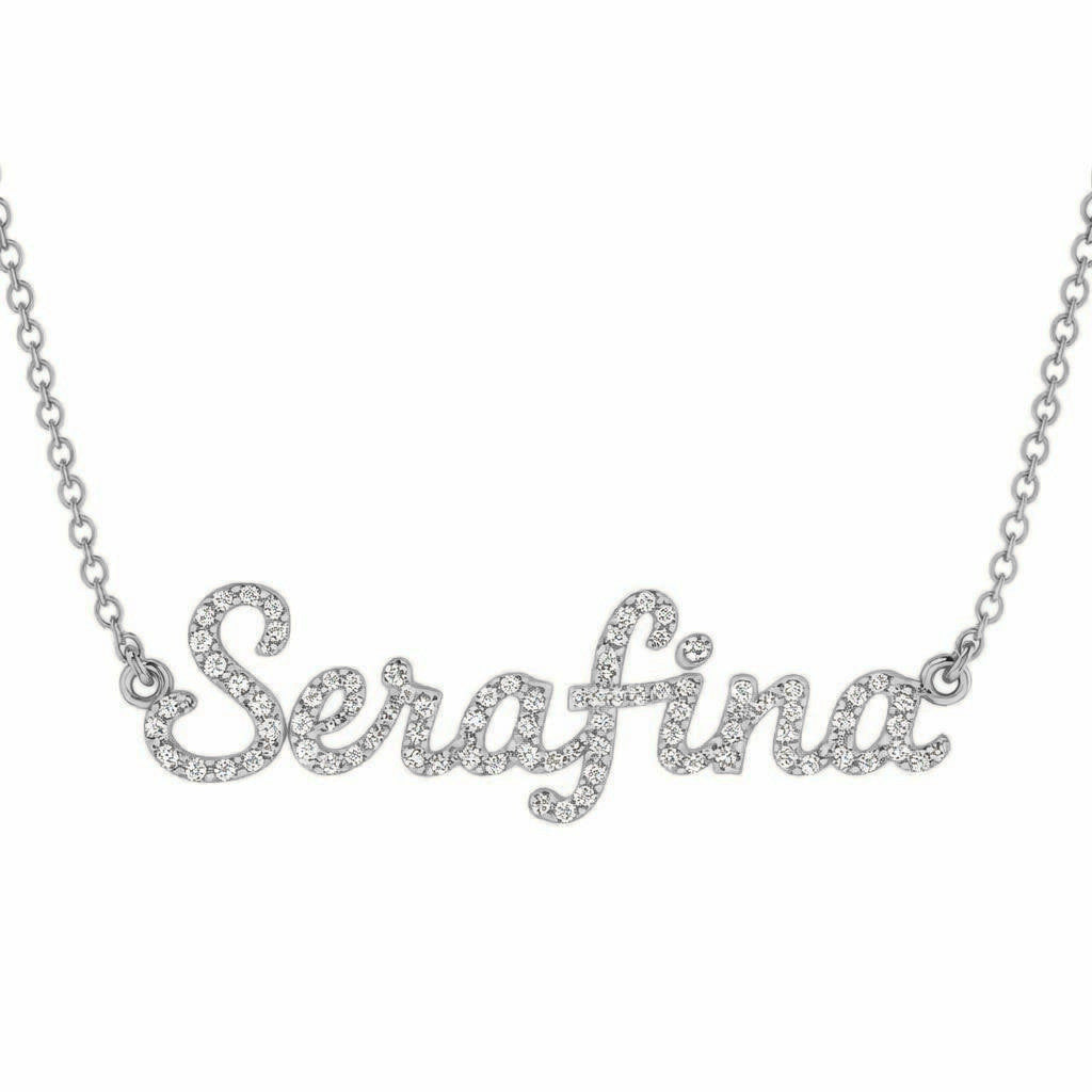 Diamond Gold Name Necklace - Serafina