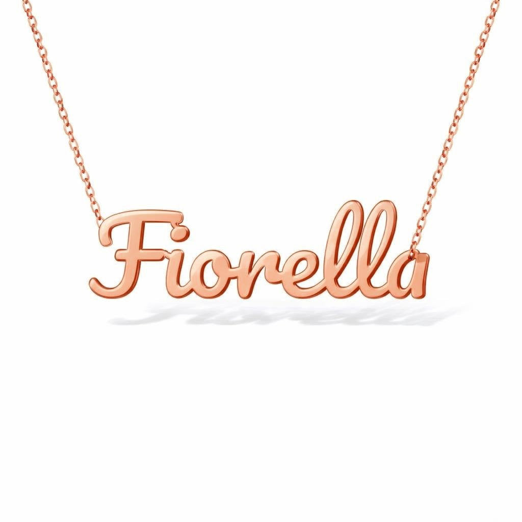 Gold Name Necklace – Fiorella | 14K Solid Gold