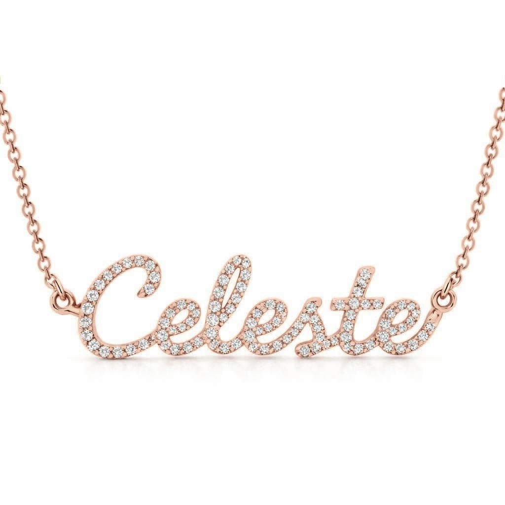 Diamond Gold Name Necklace - Celeste