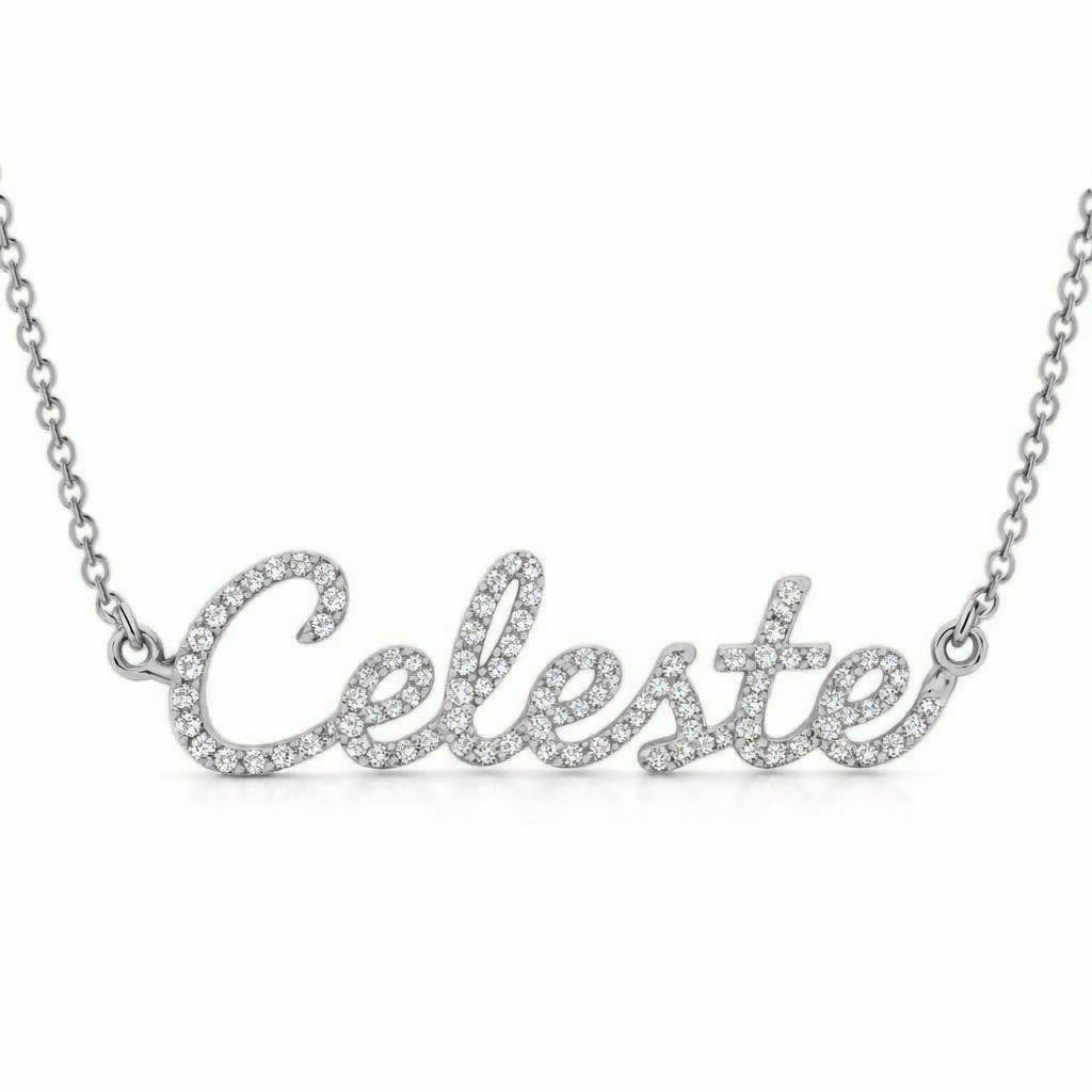 Diamond Gold Name Necklace - Celeste