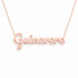 Guinevere name necklace in solid 14K Rose Gold, handmade in Los Angeles