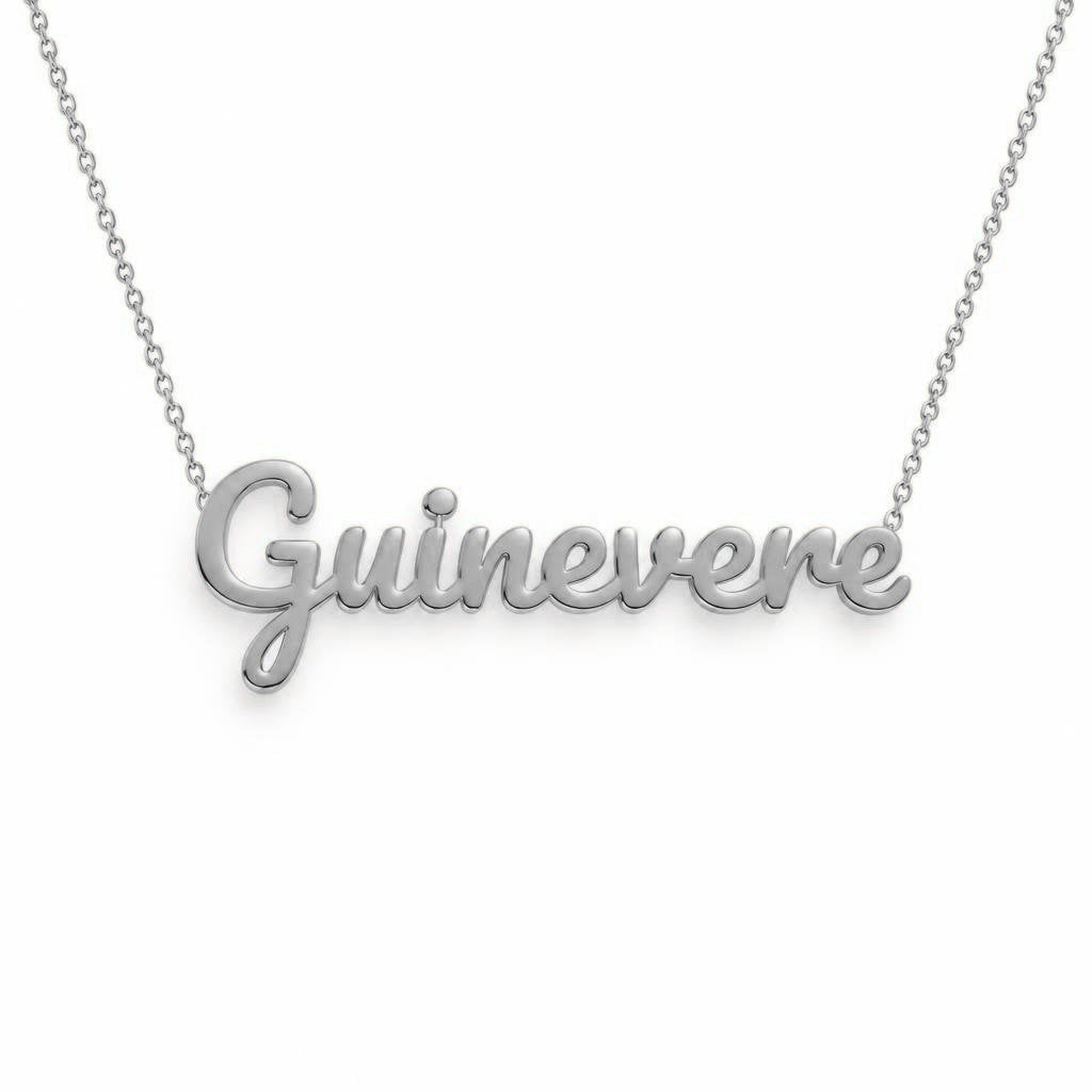 Gold Name Necklace – Guinevere | 14K Solid Gold