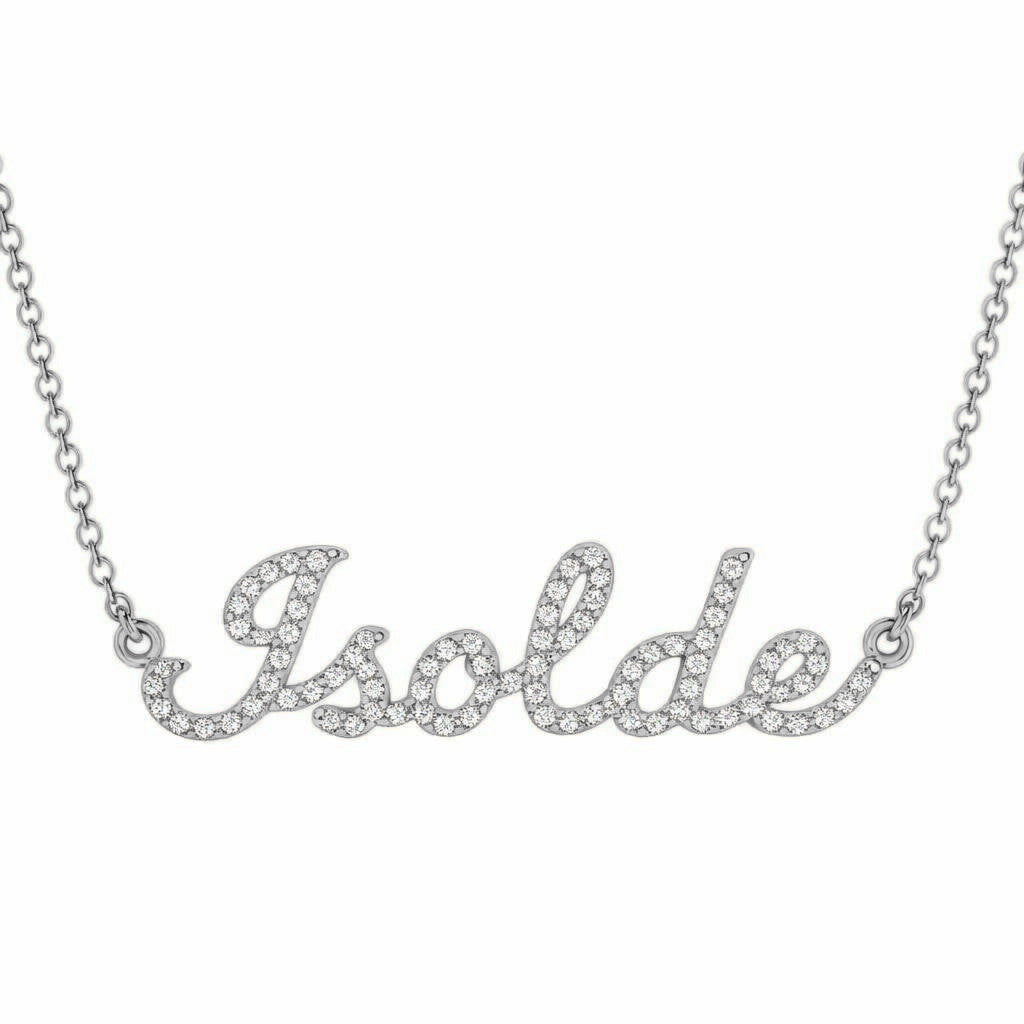 Diamond Gold Name Necklace - Isolde