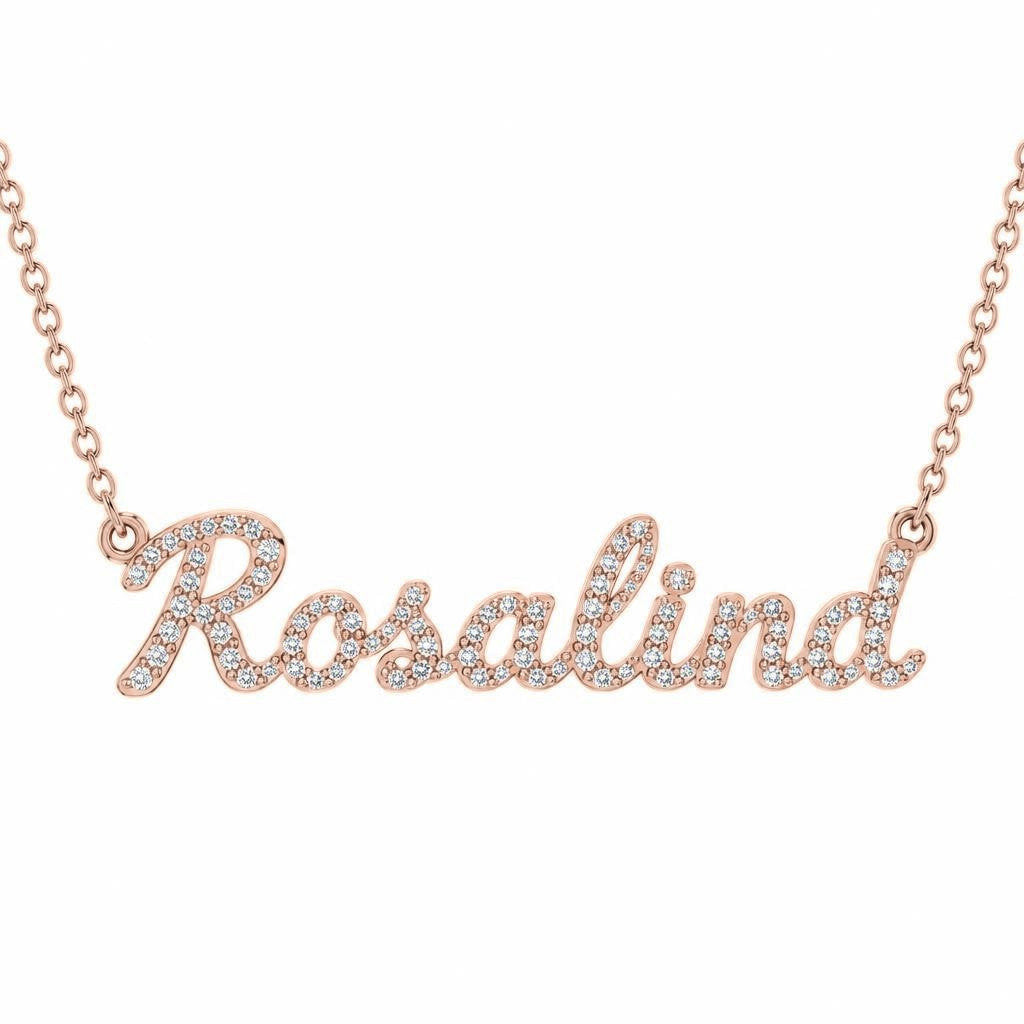 Diamond Gold Name Necklace - Rosalind