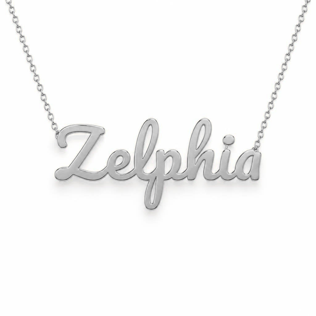 Gold Name Necklace – Zelphia | 14K Solid Gold
