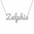 Zelphia name necklace in solid 14K White Gold, handmade in Los Angeles