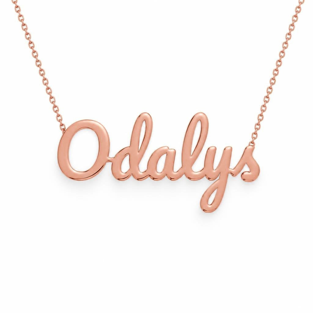 Gold Name Necklace – Odalys | 14K Solid Gold