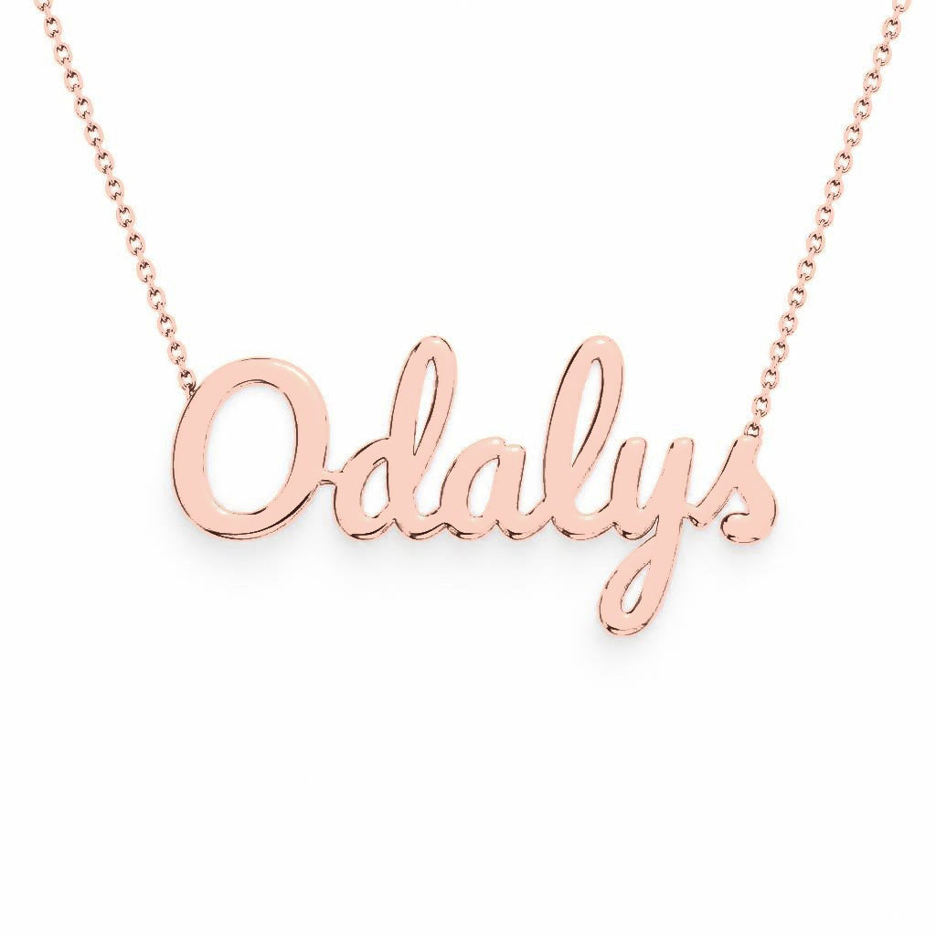 Gold Name Necklace – Odalys | 14K Solid Gold