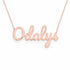 Odalys name necklace in solid 14K Rose Gold, handmade in Los Angeles