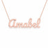 Amabel name necklace in solid 14K Rose Gold, handmade in Los Angeles