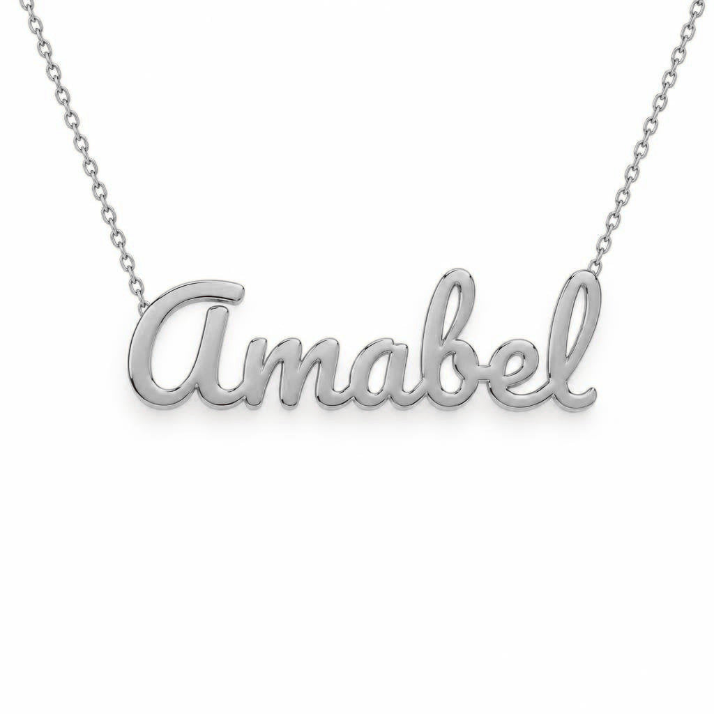 Gold Name Necklace – Amabel | 14K Solid Gold