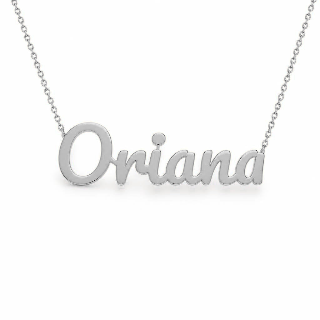 Gold Name Necklace – Oriana | 14K Solid Gold