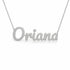 Oriana name necklace in solid 14K White Gold, handmade in Los Angeles