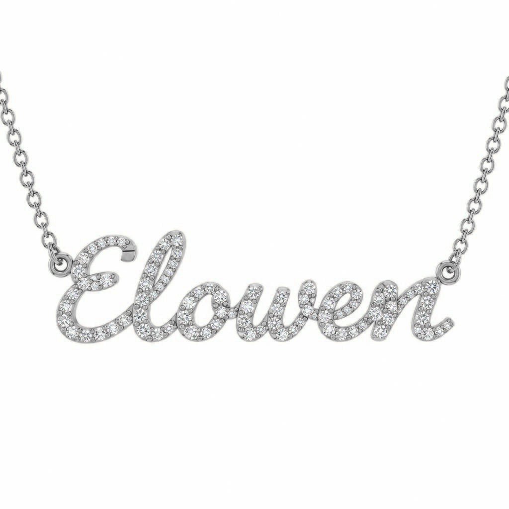 Diamond Gold Name Necklace - Elowen