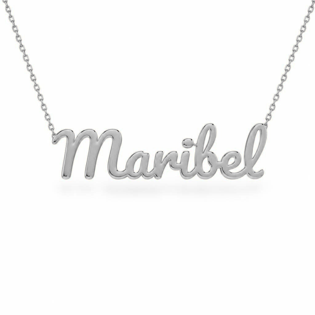 Gold Name Necklace – Maribel | 14K Solid Gold