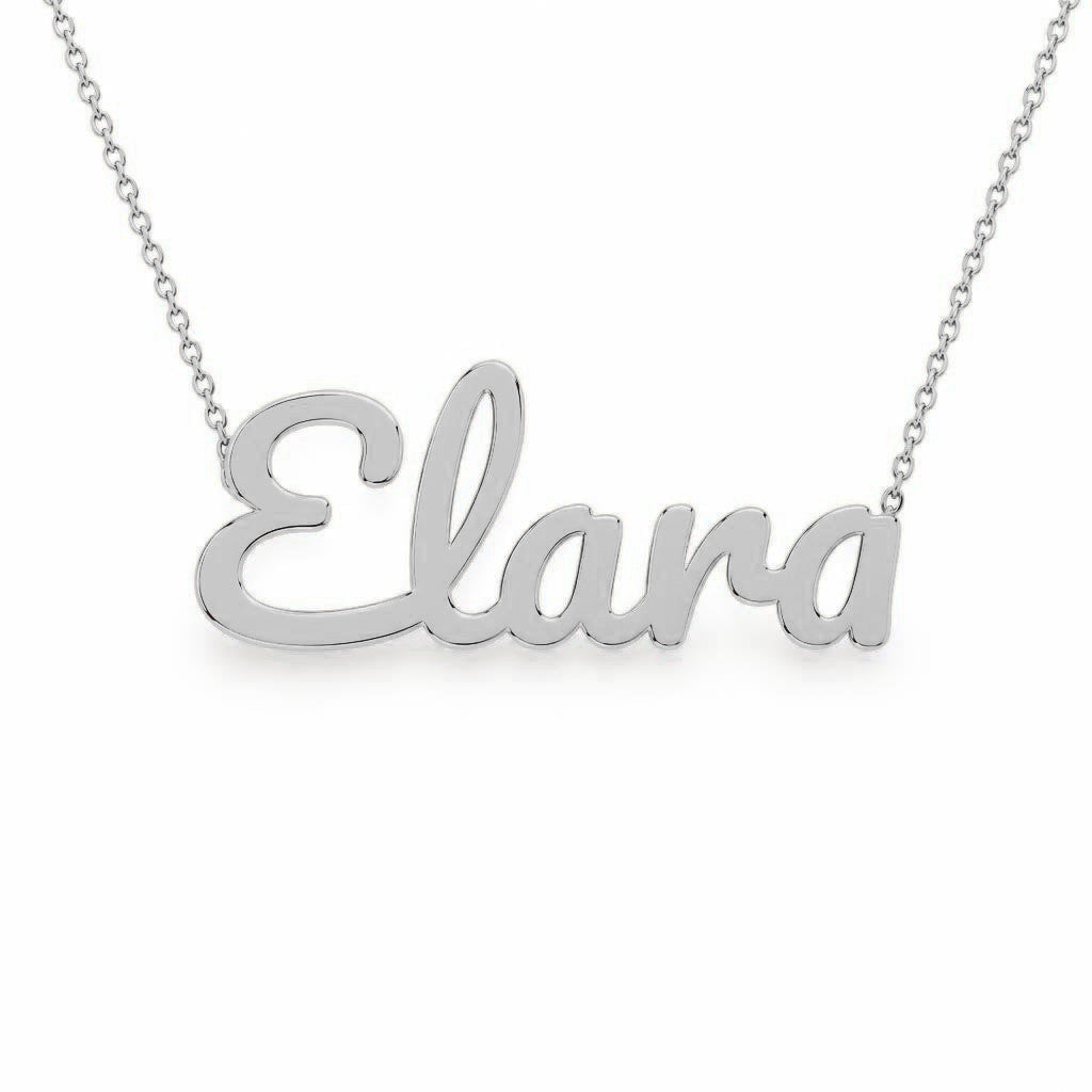 Gold Name Necklace – Elara | 14K Solid Gold