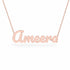Ameera name necklace in solid 14K Rose Gold, handmade in Los Angeles