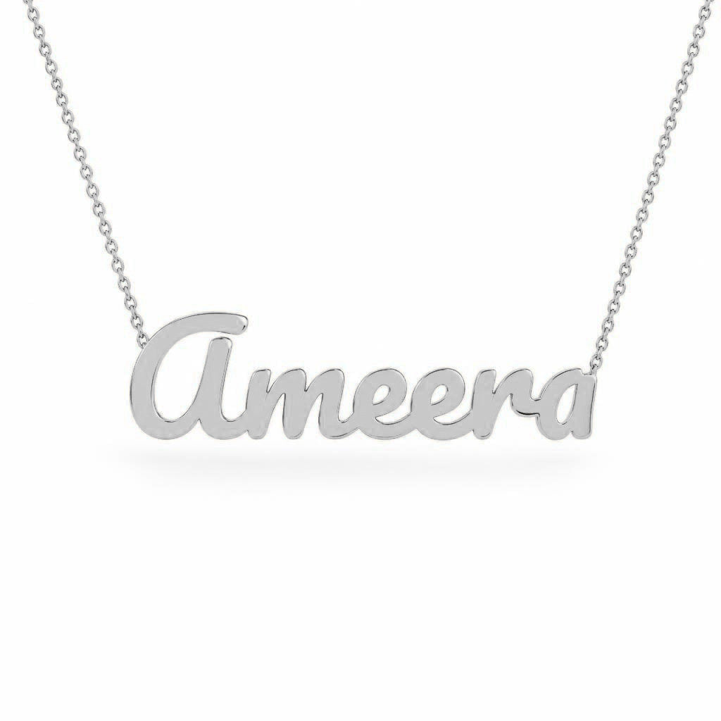 Gold Name Necklace – Ameera | 14K Solid Gold