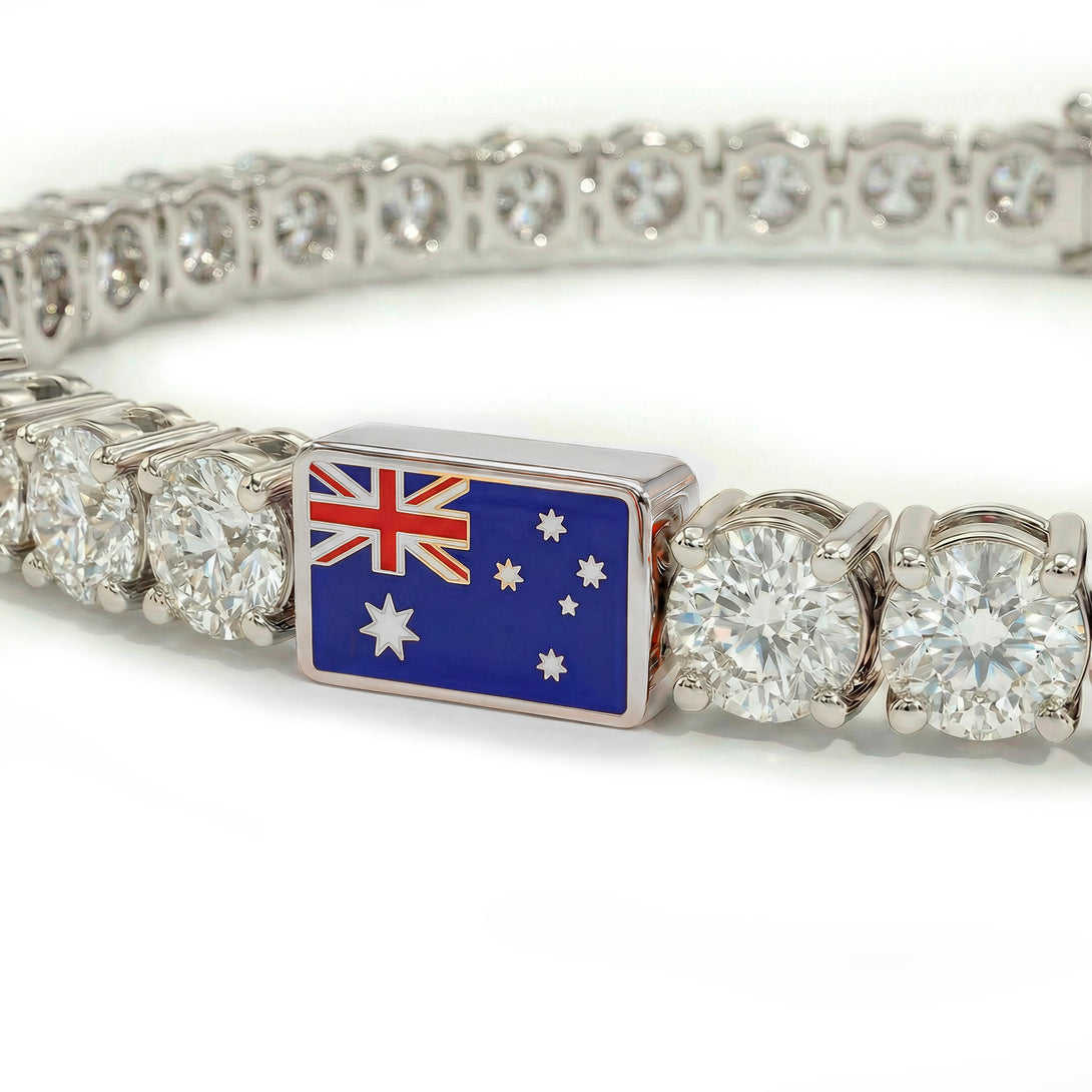 Diamond Tennis Bracelet with Australia Flag no. 3