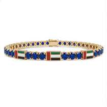 Sapphire Tennis Bracelet with United Arab Emirates Flag no. 13 image 1