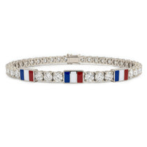 Diamond Tennis Bracelet with France Flag no. 3 image 1