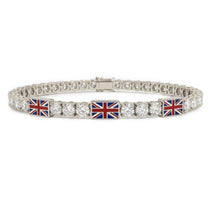 Diamond Tennis Bracelet with United Kingdom Flag no. 3 image 1