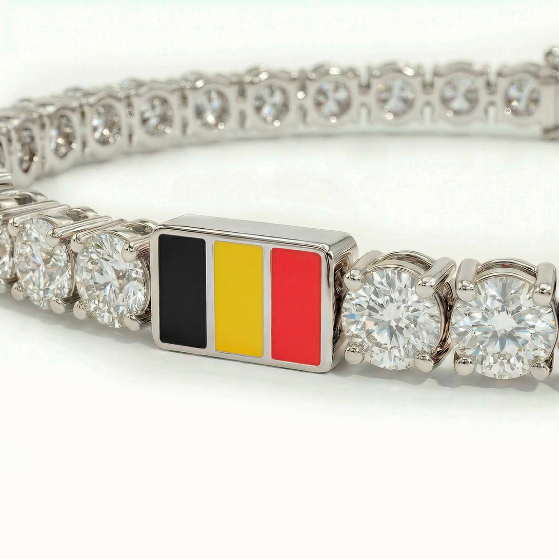 Diamond Tennis Bracelet with Belgium Flag no. 3