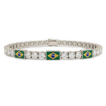 Diamond Tennis Bracelet with Brazil Flag no. 3 image 1