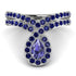 Tanzanite Pear Shape Stacking Bridal Set - Emilia No. 215