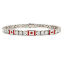 Diamond Tennis Bracelet with Canada Flag no. 3 image 1