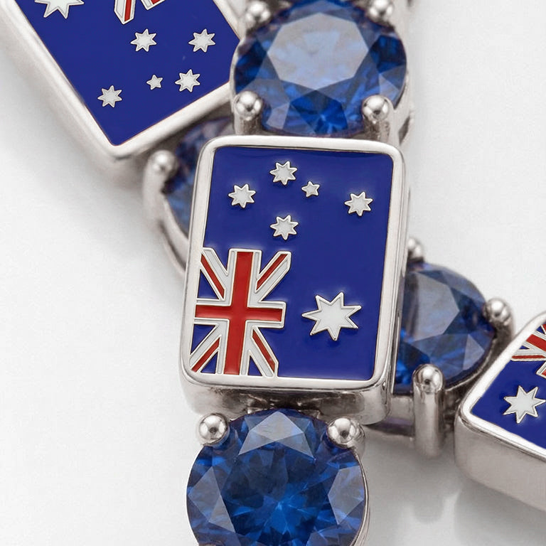 Sapphire Tennis Bracelet with Australia Flag no. 15