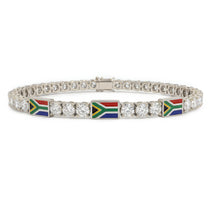 Diamond Tennis Bracelet with South Africa Flag no. 3 image 1