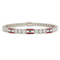 Diamond Tennis Bracelet with Lebanon Flag no. 3 image 1