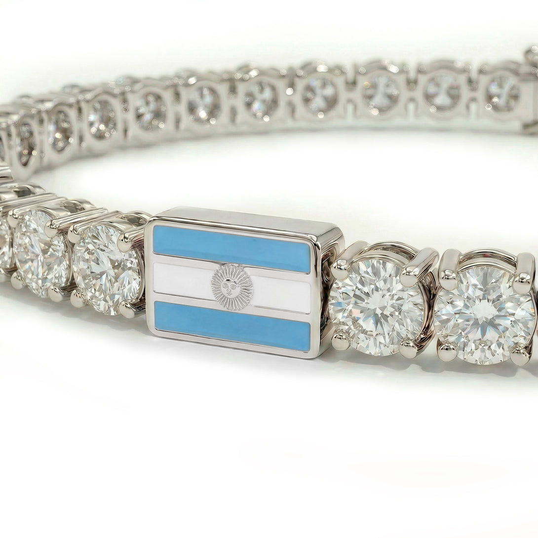 Diamond Tennis Bracelet with Argentina Flag no. 3