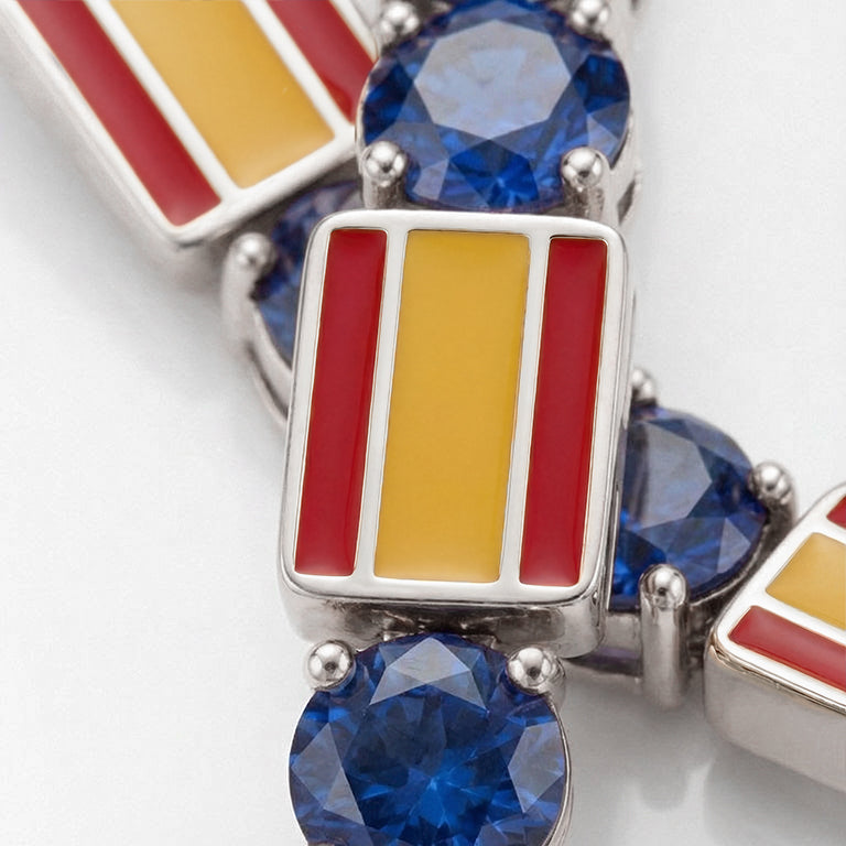 Sapphire Tennis Bracelet with Spain Flag no. 15