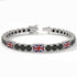 Black Diamond Tennis Bracelet with United Kingdom Flag no. 9 image 2