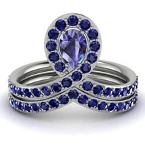Tanzanite Pear Shape Stacking Bridal Set - Emilia No. 215 image 1