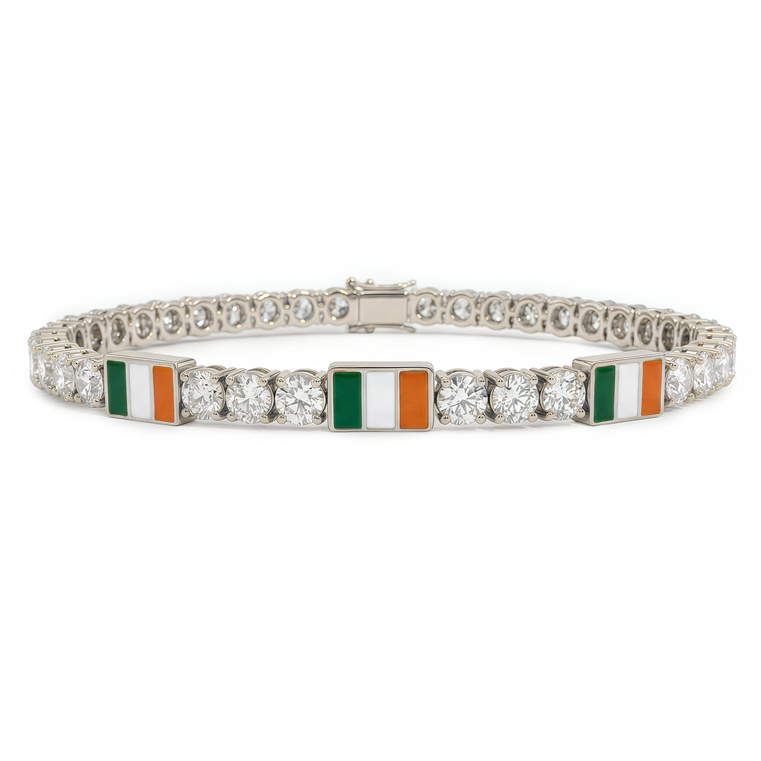 Diamond Tennis Bracelet with Ireland Flag no. 3
