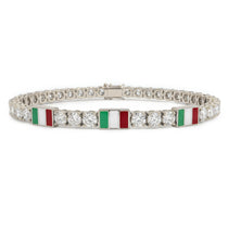 Diamond Tennis Bracelet with Italy Flag no. 3 image 1