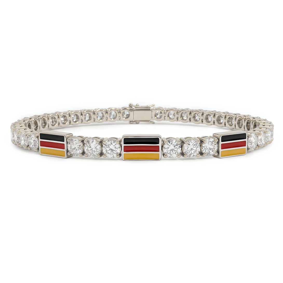 Diamond Tennis Bracelet with Germany Flag no. 3