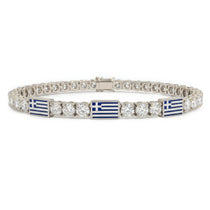 Diamond Tennis Bracelet with Greece Flag no. 3 image 1