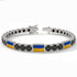 Black Diamond Tennis Bracelet with Ukraine Flag no. 9