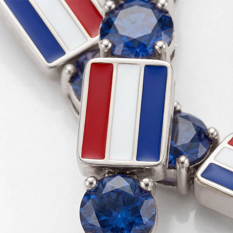 Sapphire Tennis Bracelet with Netherlands Flag no. 15