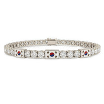 Diamond Tennis Bracelet with South Korea Flag no. 3 image 1