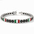 Black Diamond Tennis Bracelet with Italy Flag no. 9 image 2