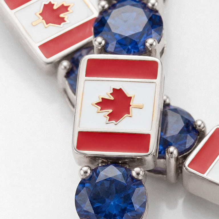 Sapphire Tennis Bracelet with Canada Flag no. 15